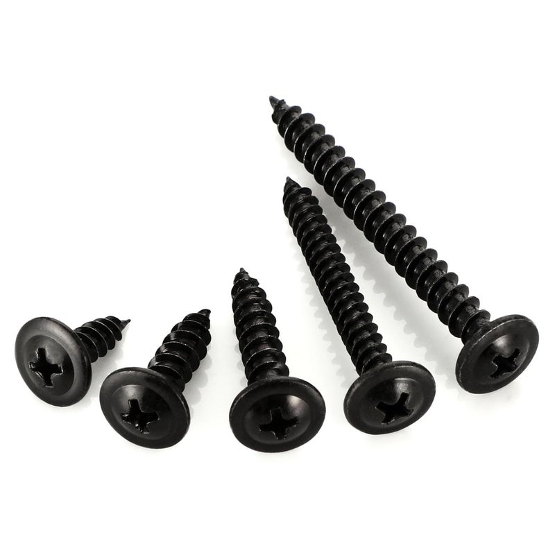 kvohlum #10 x 5/8"" (150 PCS) Modified Truss Head Wood Screws, Phillips Drive Quick Metal Self Tapping Screws, Carbon Steel, Black Coating, Full Thread, Screwdriver Bit Included - Image 5